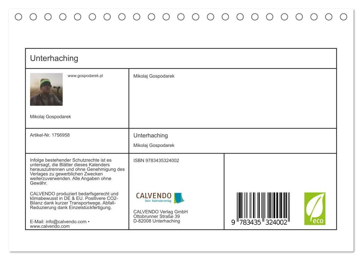 Bild: 9783435324002 | Unterhaching (Tischkalender 2025 DIN A5 quer), CALVENDO Monatskalender
