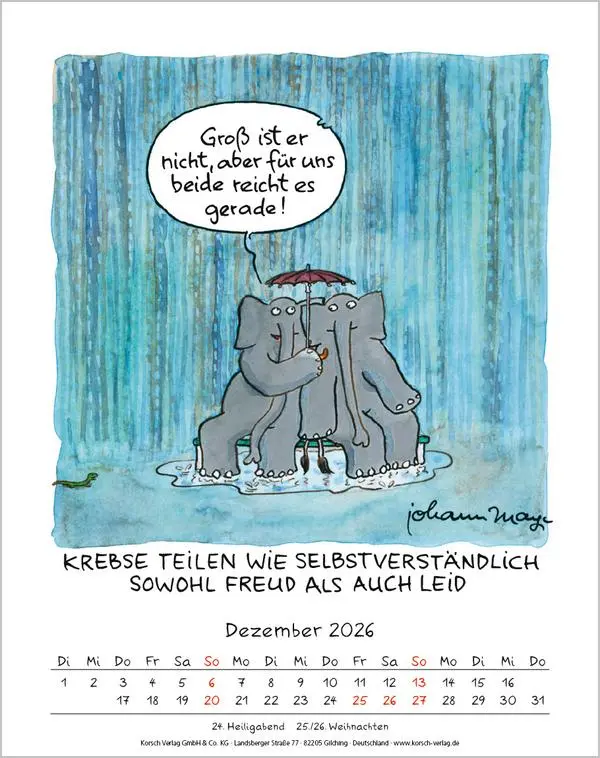 Bild: 9783731884002 | Krebs 2025 | Verlag Korsch | Kalender | Spiralbindung | 13 S. | 2025