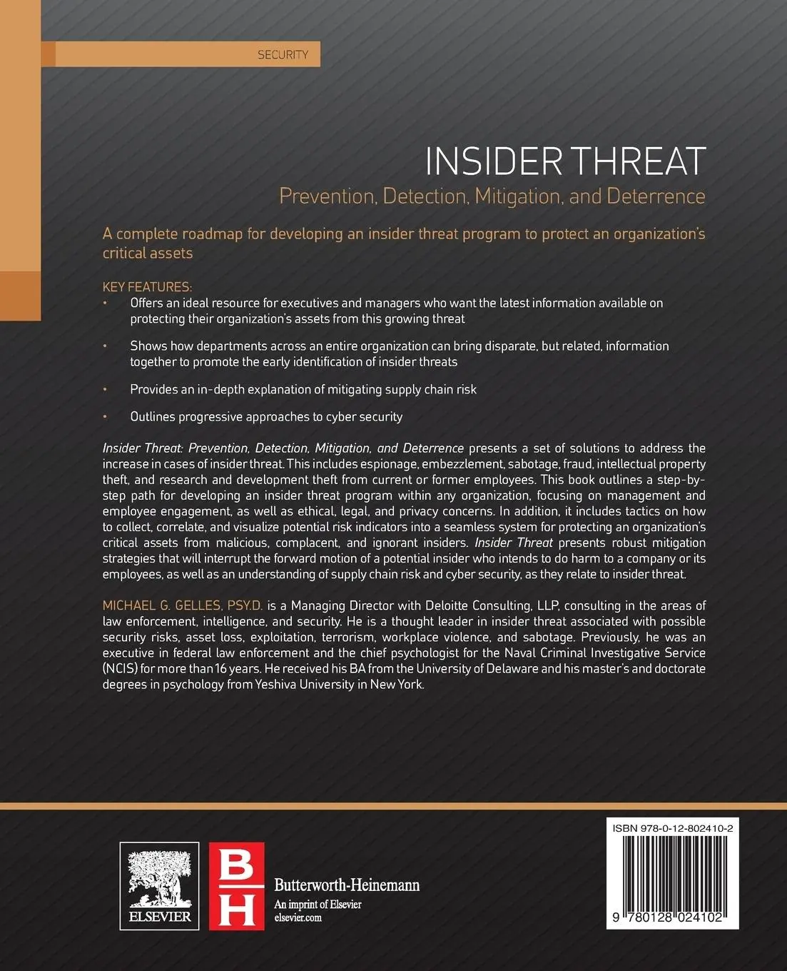 Rückseite: 9780128024102 | Insider Threat | Michael Gelles | Taschenbuch | Englisch | 2016