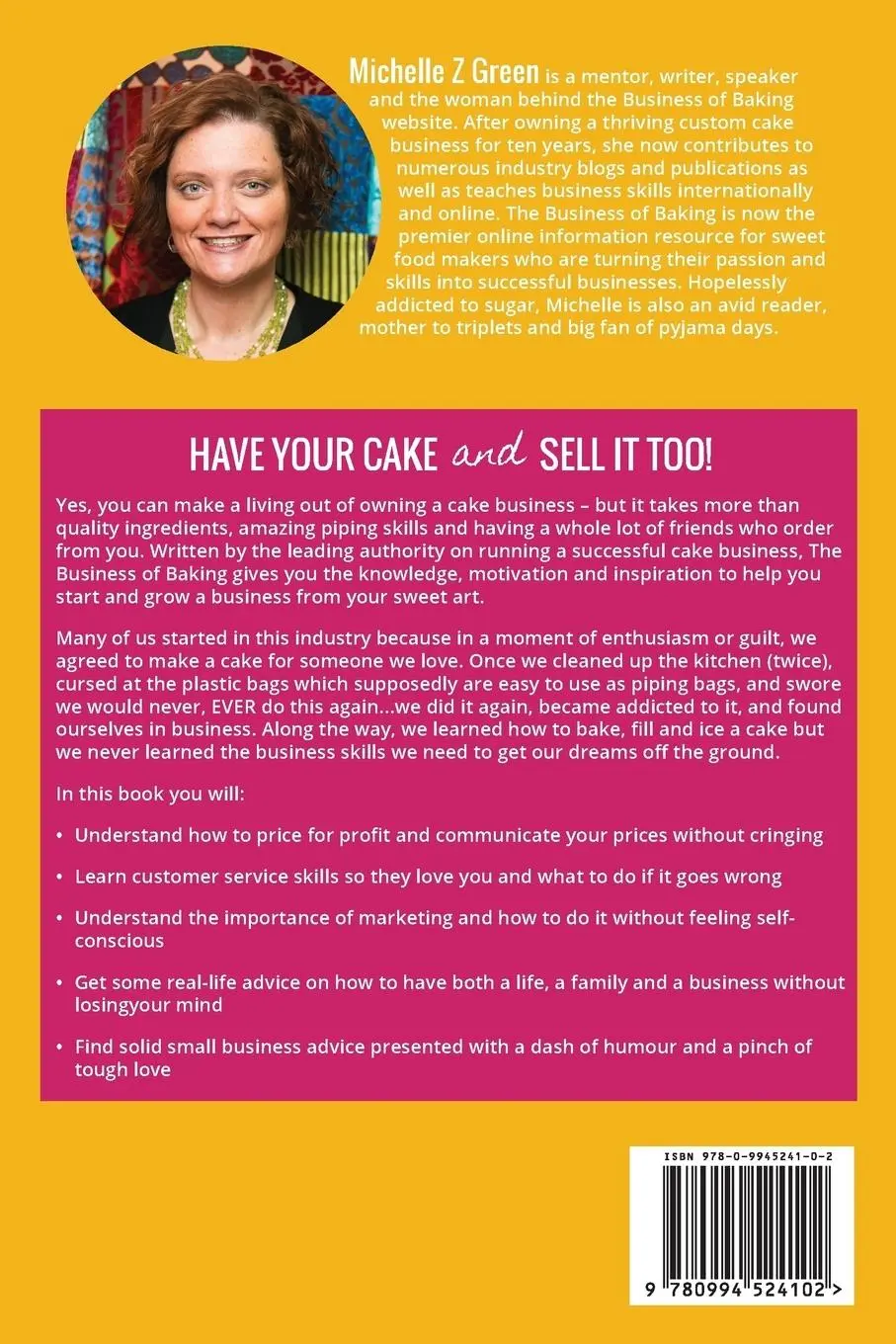 Rückseite: 9780994524102 | The Business of Baking | Michelle Z Green | Taschenbuch | Englisch