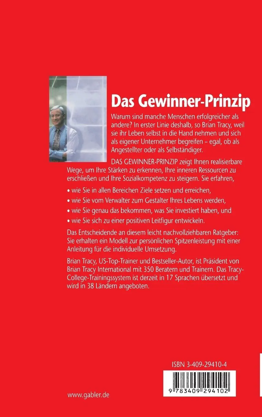 Rückseite: 9783409294102 | Das Gewinner-Prinzip | Wege zur persönlichen Spitzenleistung | Tracy