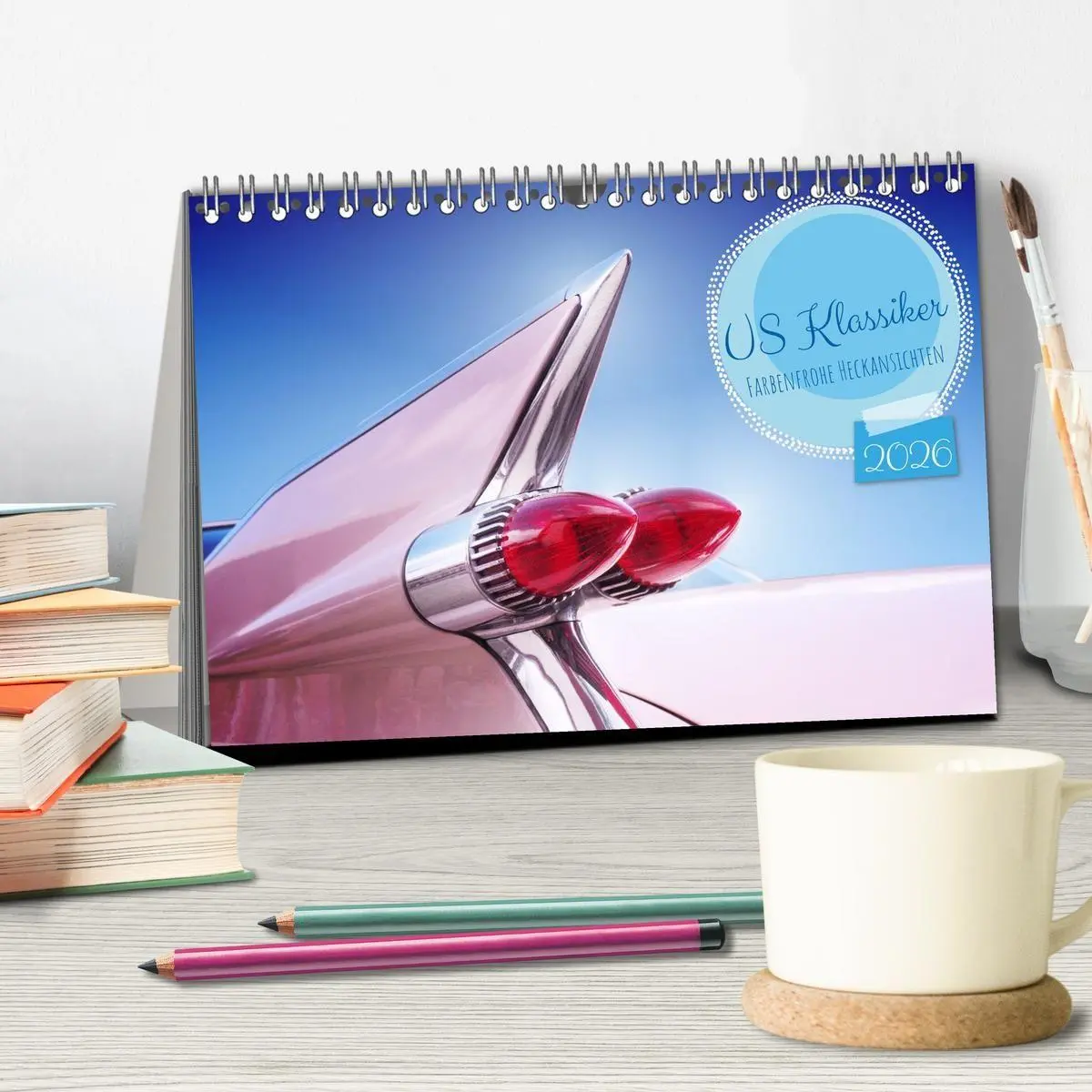 Bild: 9783516664102 | US Klassiker Farbenfrohe Heckansichten (Tischkalender 2026 DIN A5...