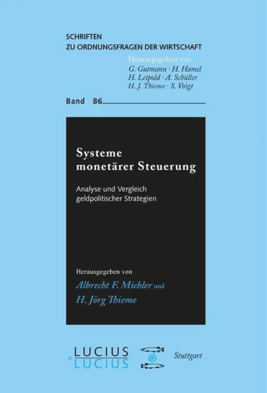 Cover: 9783828204102 | Systeme monetärer Steuerung | H Jörg Thieme (u. a.) | Taschenbuch