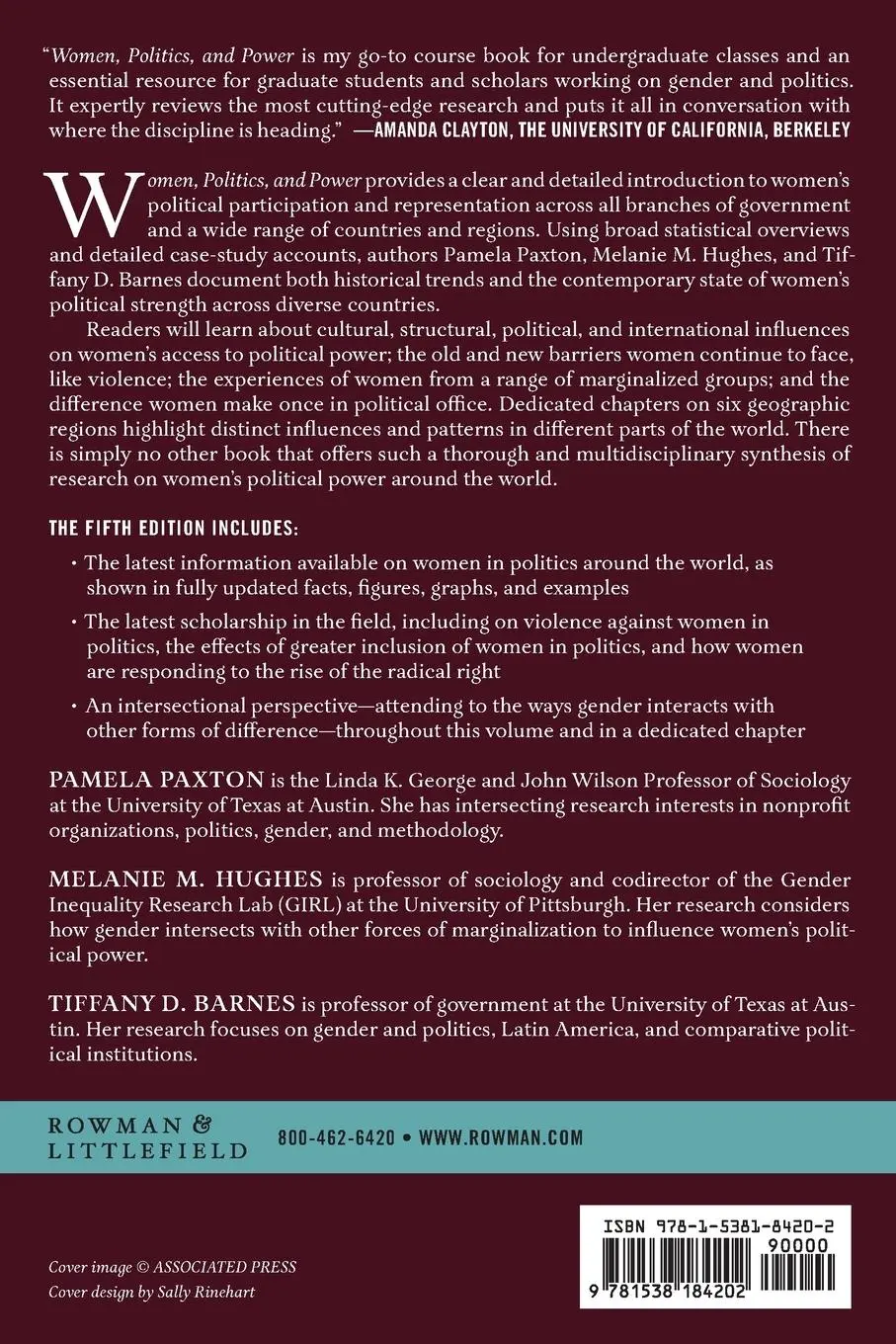 Rückseite: 9781538184202 | Women, Politics, and Power | A Global Perspective | Paxton (u. a.)