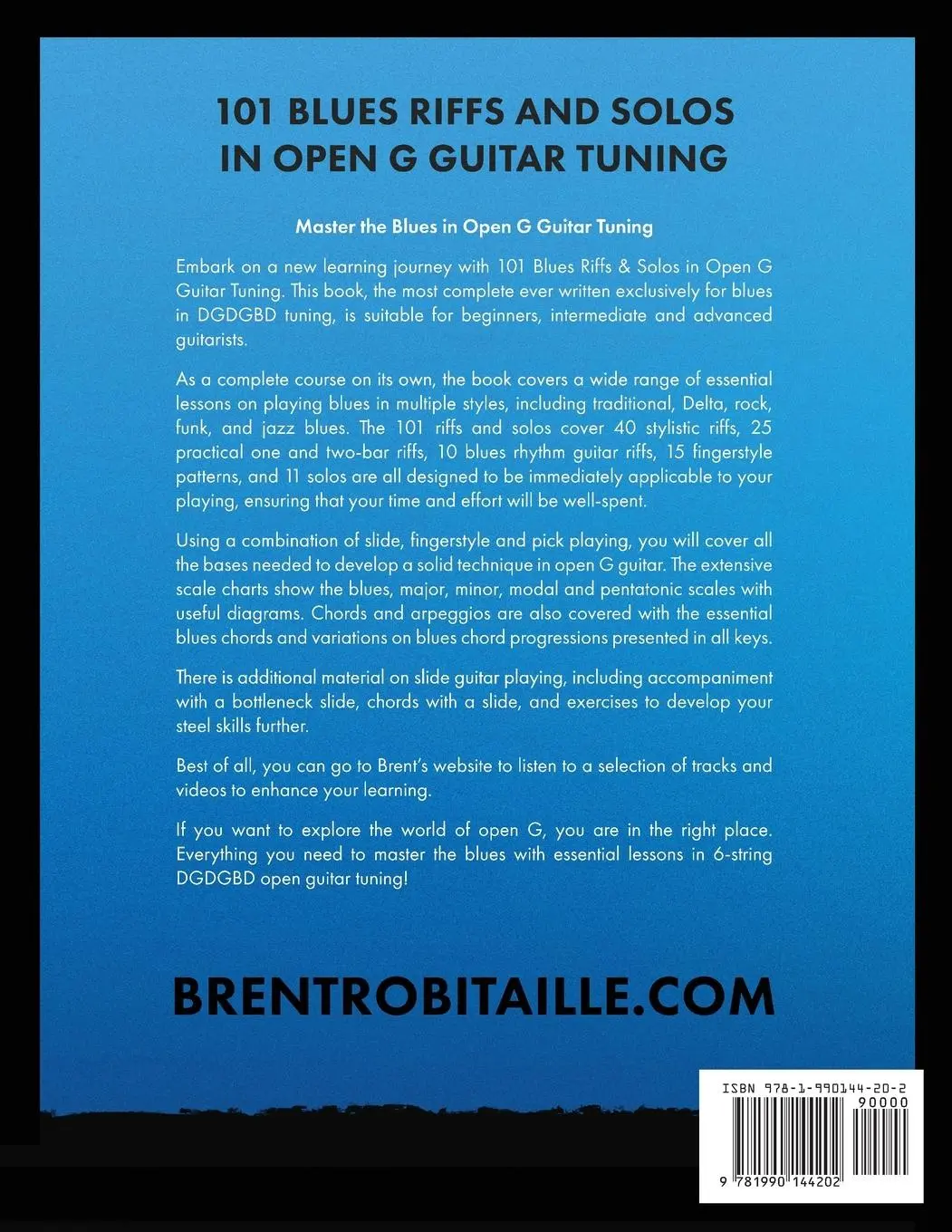 Rückseite: 9781990144202 | 101 Blues Riffs and Solos in Open G Guitar Tuning DGDGBD | Robitaille