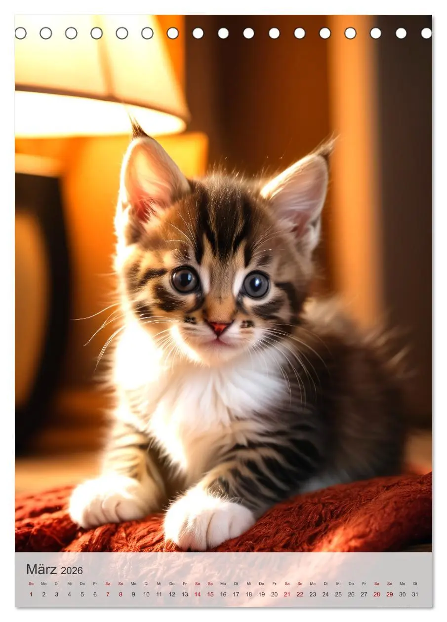 Bild: 9783516274202 | Katzenkinder (Tischkalender 2026 DIN A5 hoch), CALVENDO Monatskalender