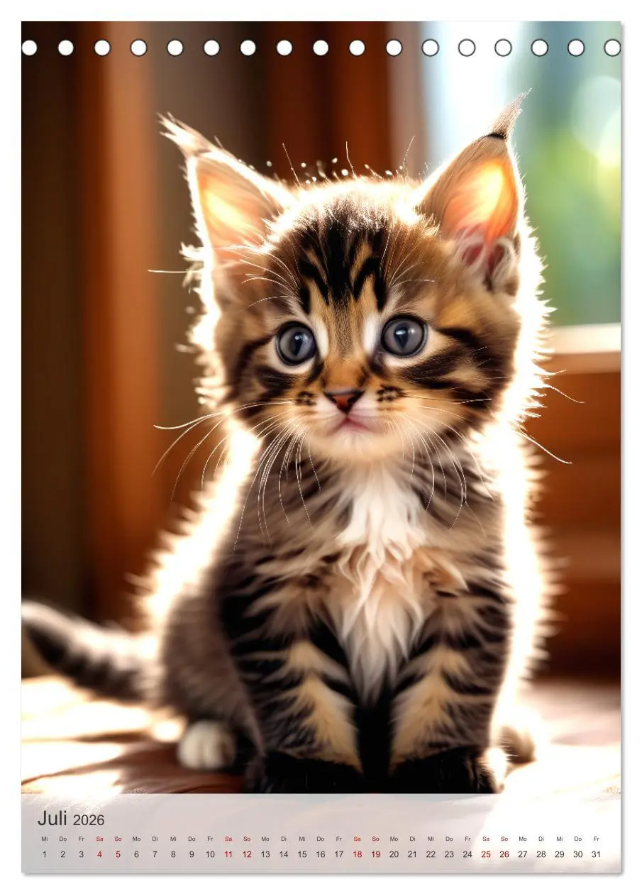Bild: 9783516274202 | Katzenkinder (Tischkalender 2026 DIN A5 hoch), CALVENDO Monatskalender