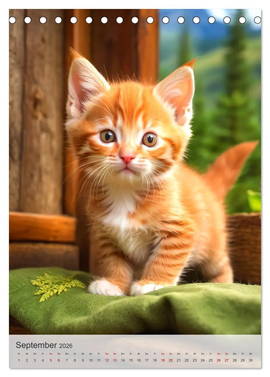Bild: 9783516274202 | Katzenkinder (Tischkalender 2026 DIN A5 hoch), CALVENDO Monatskalender