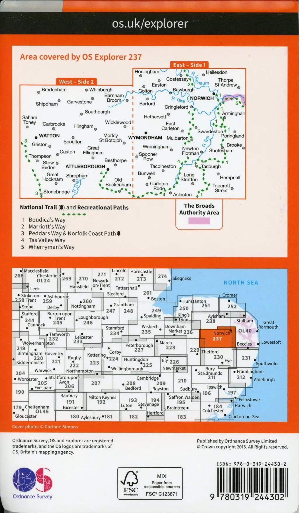 Bild: 9780319244302 | Norwich | Ordnance Survey | (Land-)Karte | Karte/Landkarte | Englisch