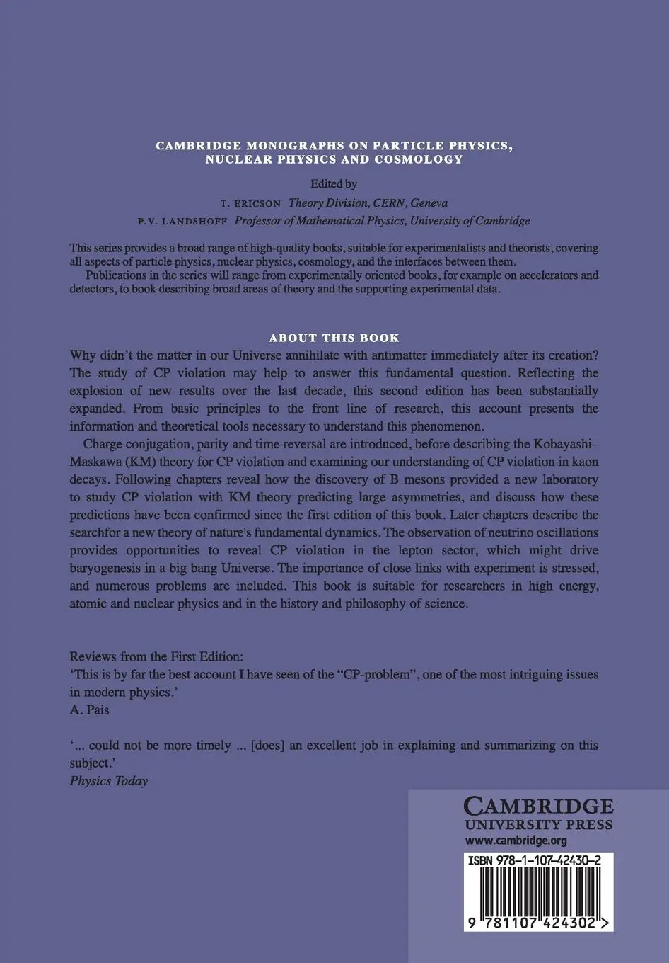 Rückseite: 9781107424302 | CP Violation | I. I. Bigi (u. a.) | Taschenbuch | Englisch | 2016