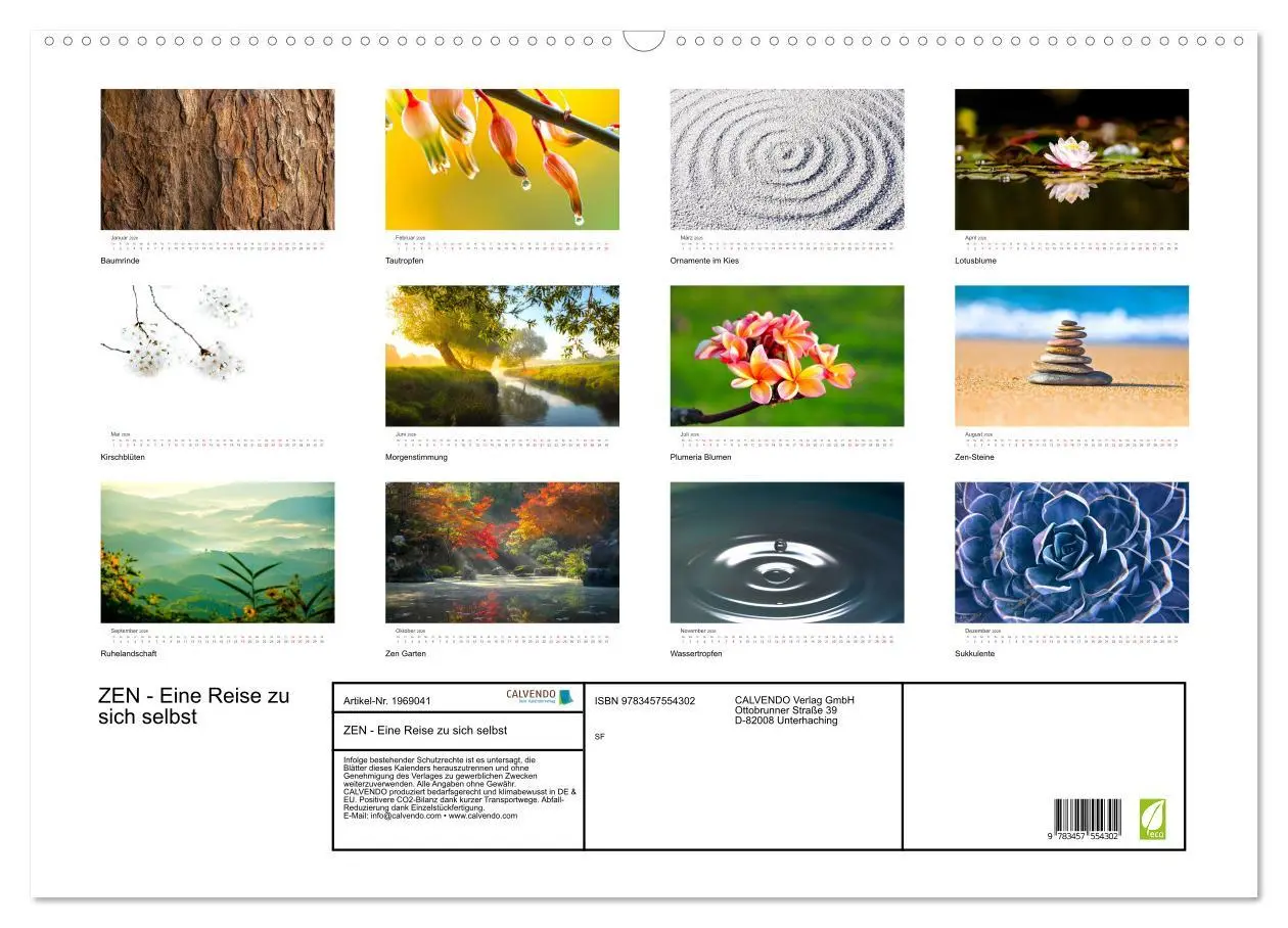 Bild: 9783457554302 | ZEN - Eine Reise zu sich selbst (Wandkalender 2026 DIN A2 quer),...