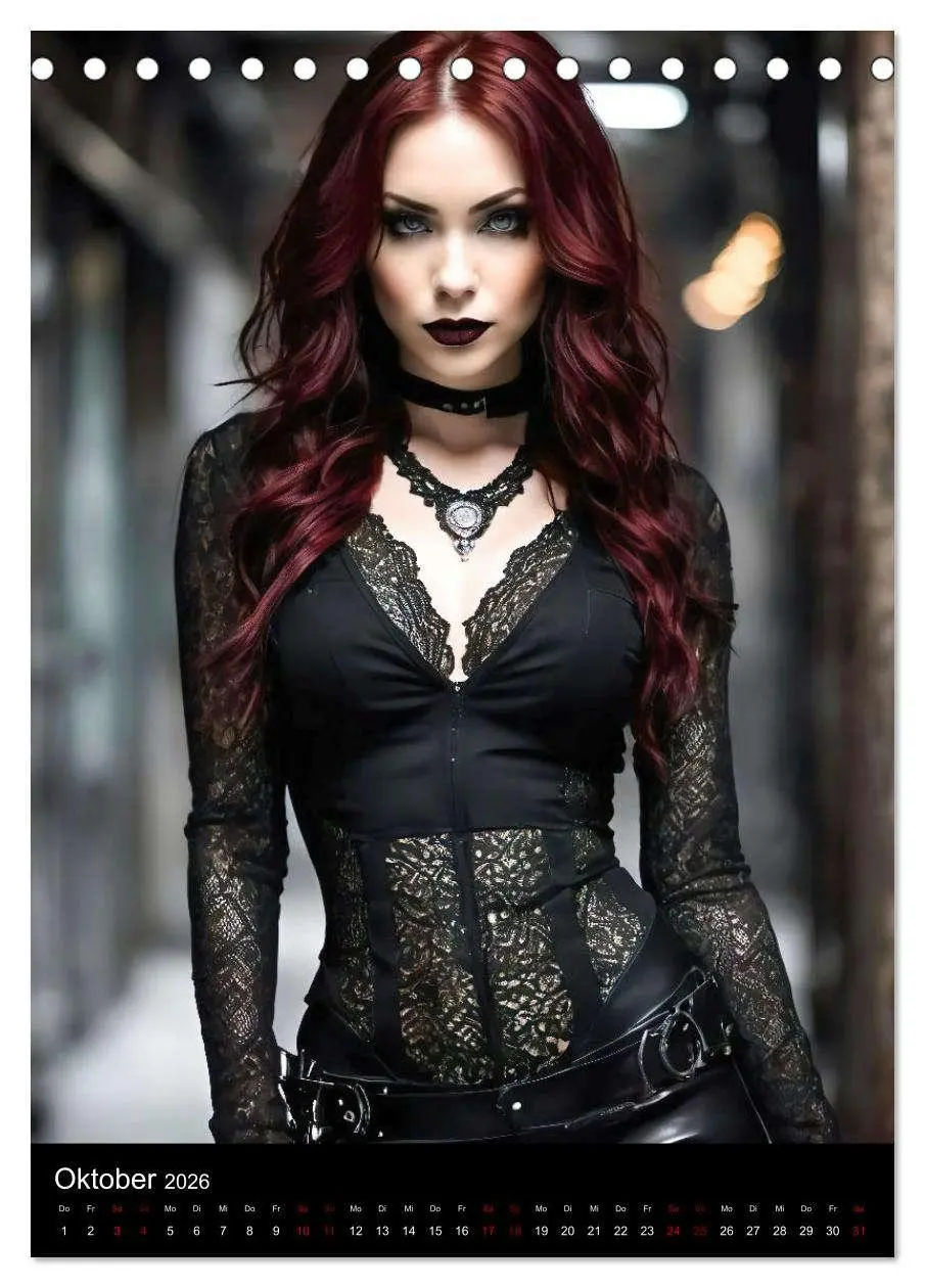 Bild: 9783516264302 | Wunderschöne Gothic Divas (Tischkalender 2026 DIN A5 hoch),...