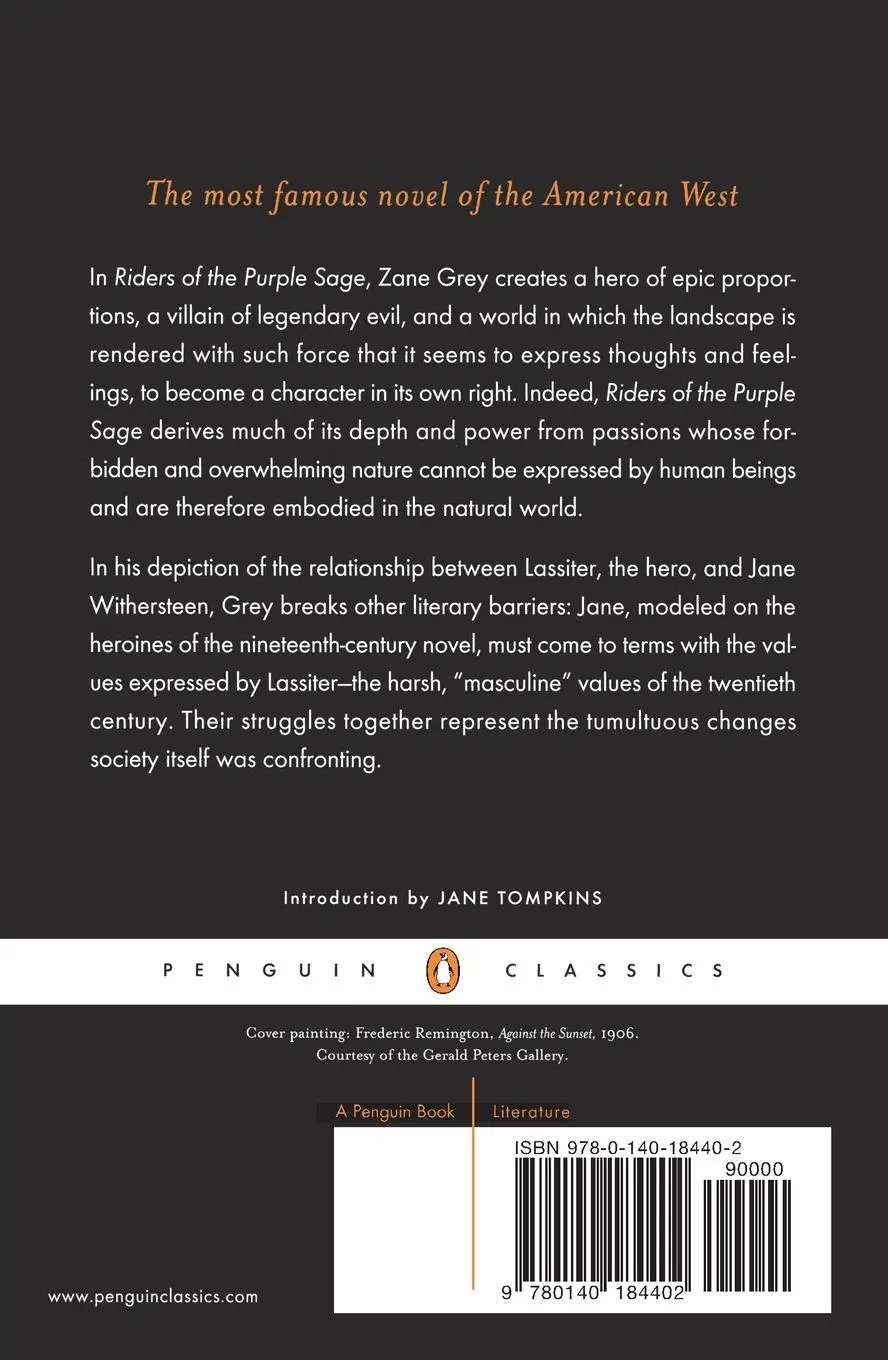 Rückseite: 9780140184402 | Riders of the Purple Sage | Zane Grey | Taschenbuch | Englisch | 1990