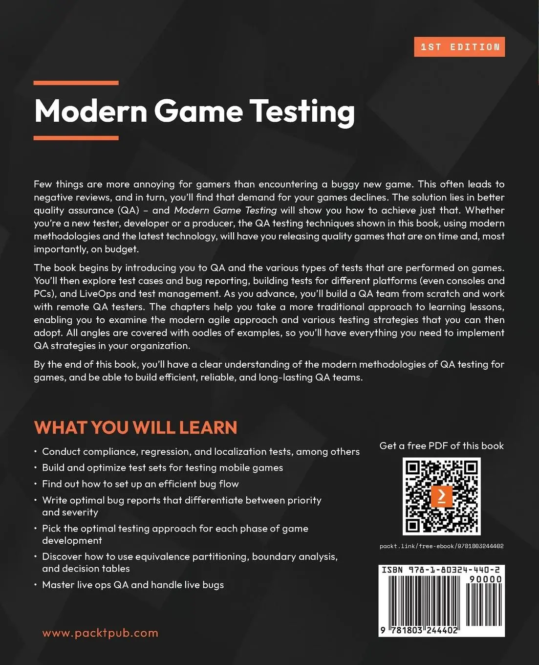Rückseite: 9781803244402 | Modern Game Testing | Nikolina Finska | Taschenbuch | Englisch | 2023