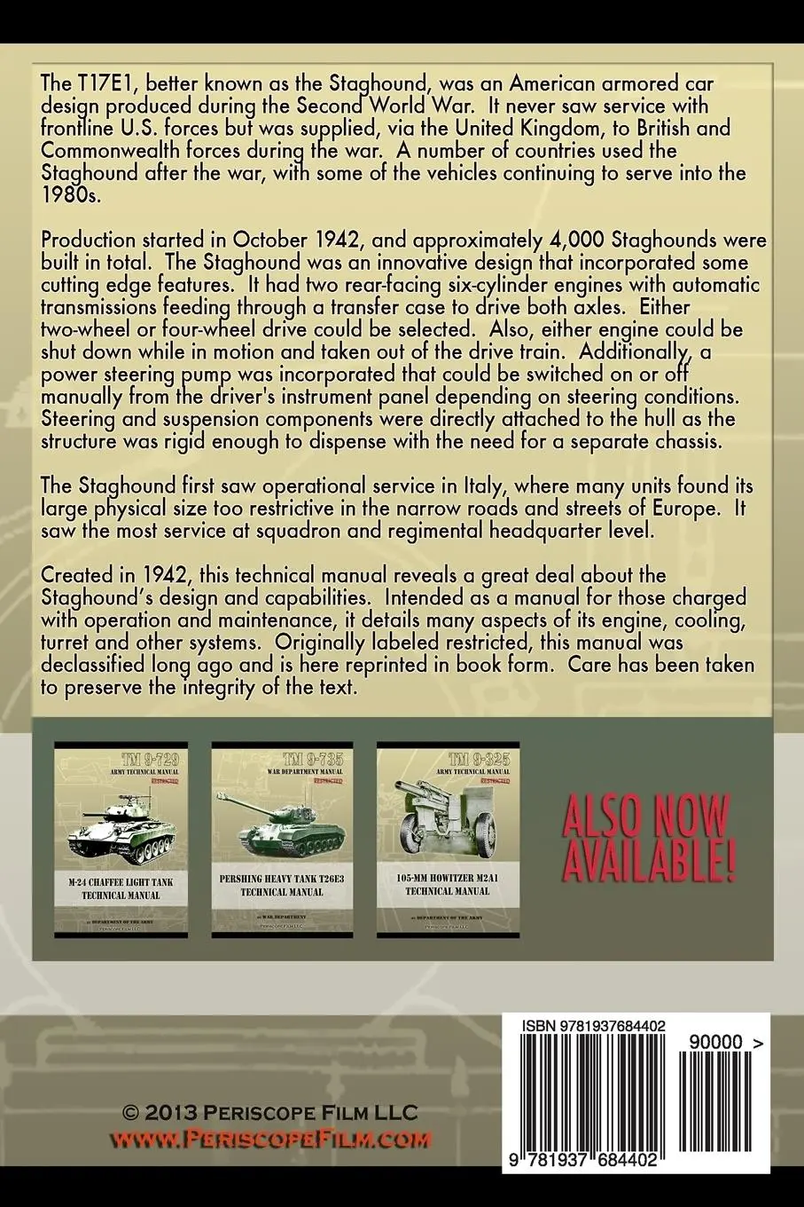 Rückseite: 9781937684402 | TM 9-741 Staghound Medium Armored Car T17E1 Technical Manual | Buch