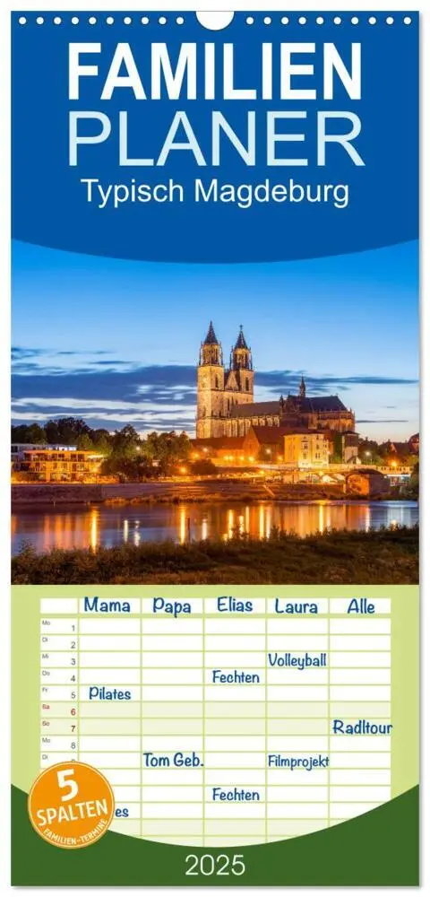 Cover: 9783457094402 | Familienplaner 2025 - Typisch Magdeburg mit 5 Spalten...