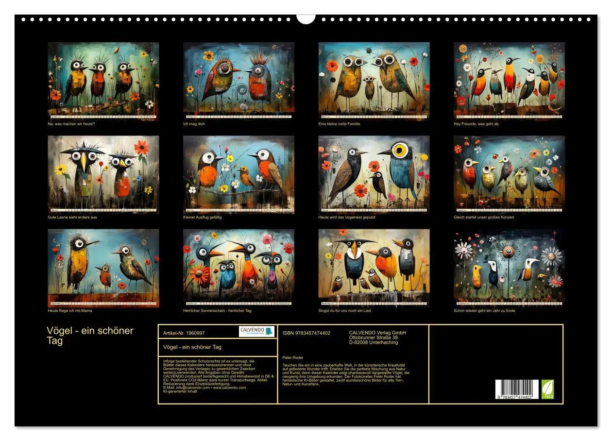 Bild: 9783457474402 | Vögel - ein schöner Tag (Wandkalender 2026 DIN A2 quer), CALVENDO...