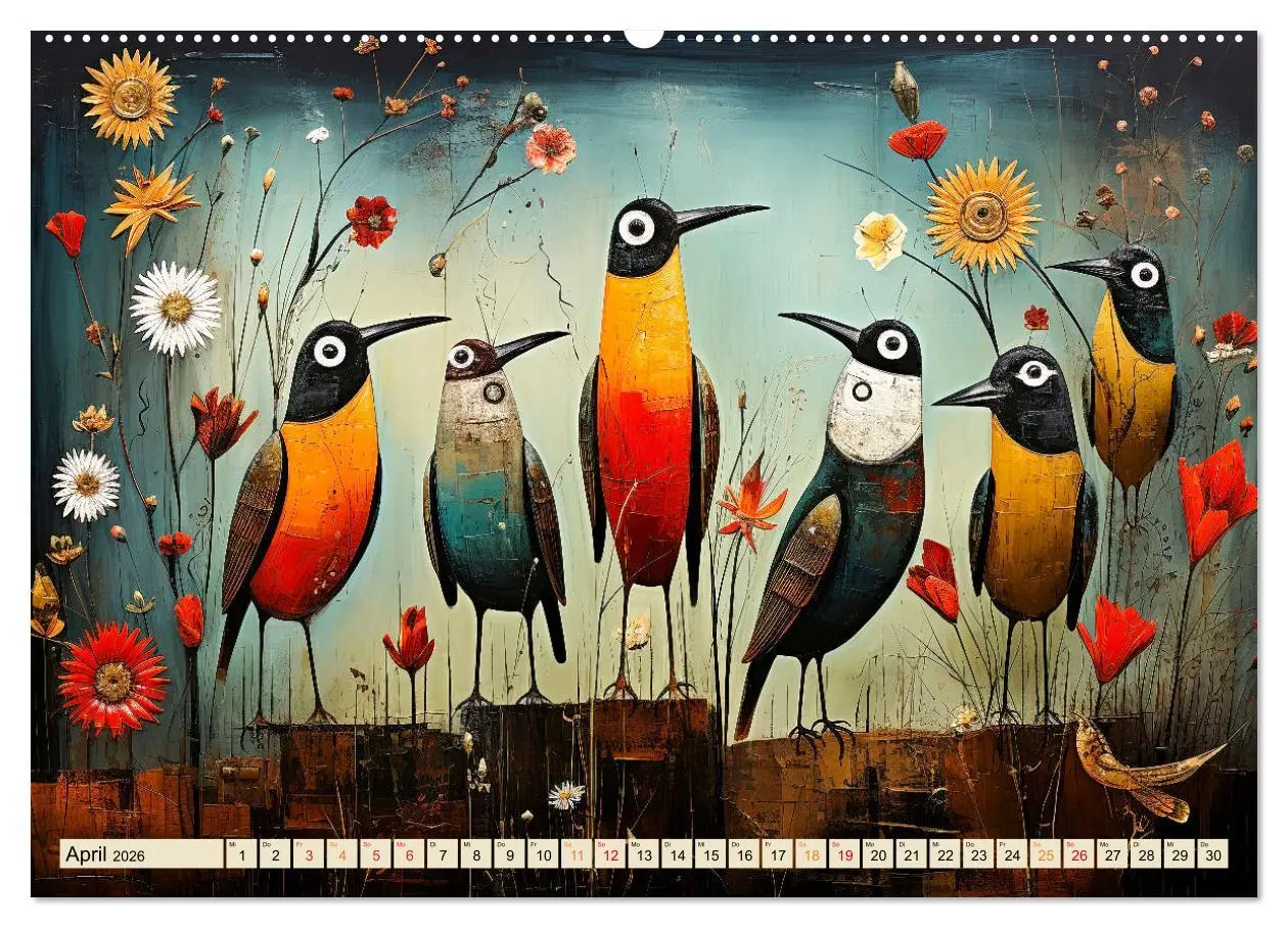Bild: 9783457474402 | Vögel - ein schöner Tag (Wandkalender 2026 DIN A2 quer), CALVENDO...