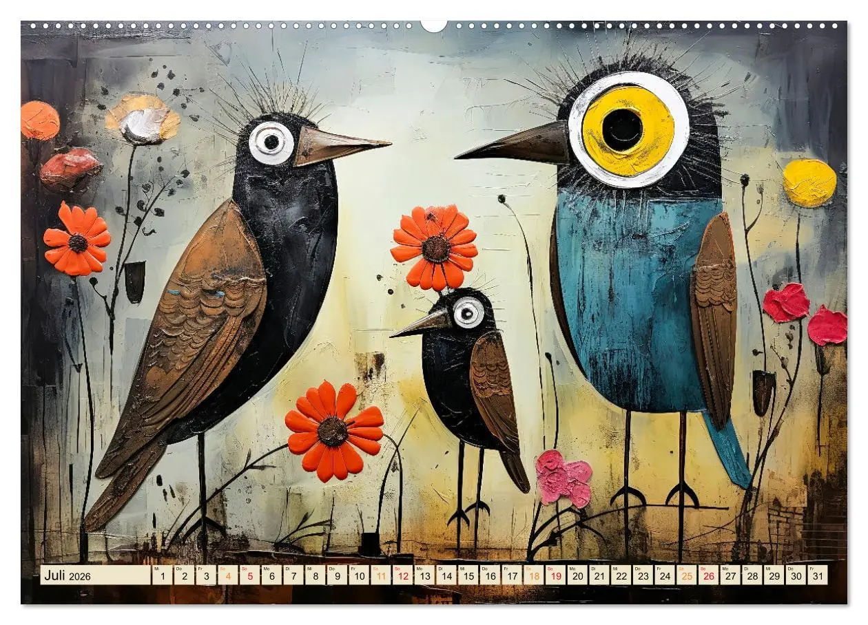 Bild: 9783457474402 | Vögel - ein schöner Tag (Wandkalender 2026 DIN A2 quer), CALVENDO...