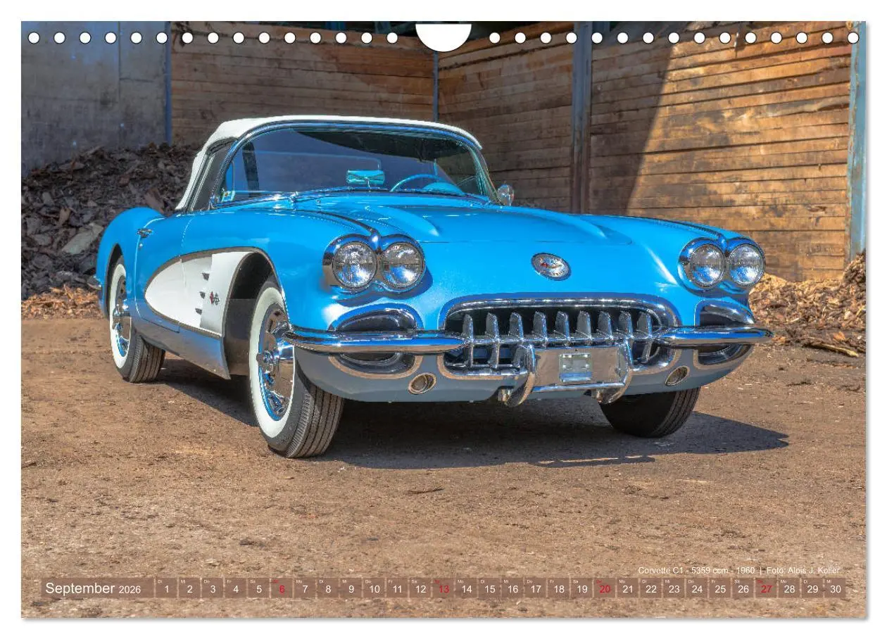 Bild: 9783457854402 | Corvette Oldtimer 2026 (Wandkalender 2026 DIN A4 quer), CALVENDO...