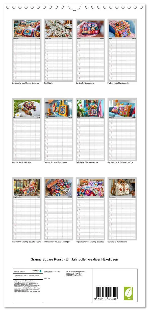 Bild: 9783516494402 | Familienplaner 2026 - Granny Square Kunst - Ein Jahr voller...