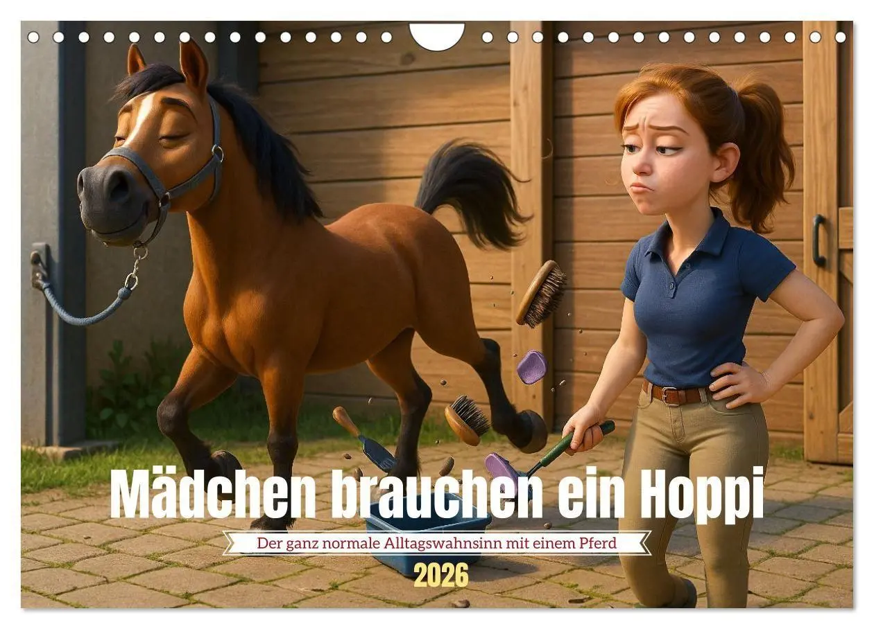 Cover: 9783516704402 | Mädchen brauchen ein Hoppi (Wandkalender 2026 DIN A4 quer),...