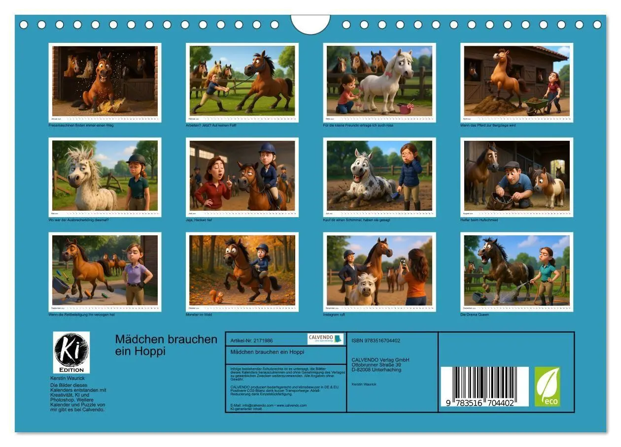 Bild: 9783516704402 | Mädchen brauchen ein Hoppi (Wandkalender 2026 DIN A4 quer),...