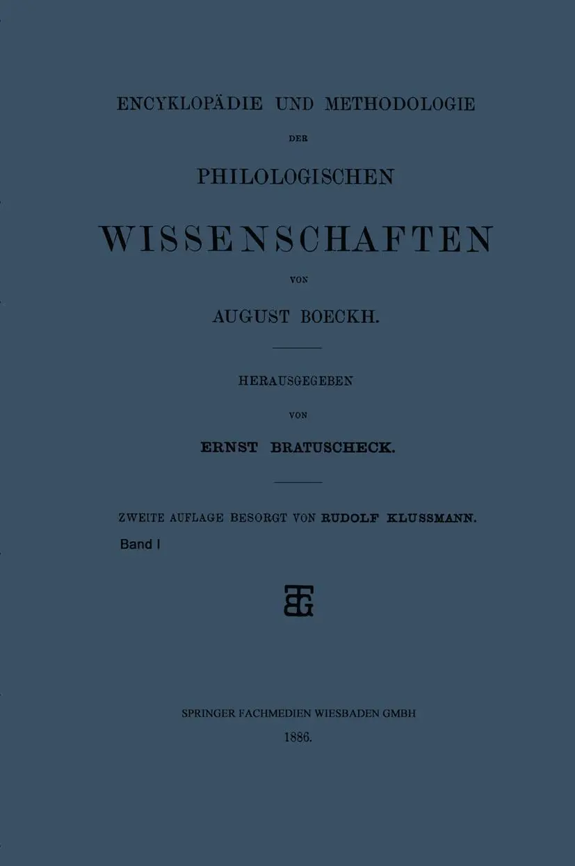Cover: 9783663154402 | Encyklopädie und Methodologie der Philologischen Wissenschaften | Buch