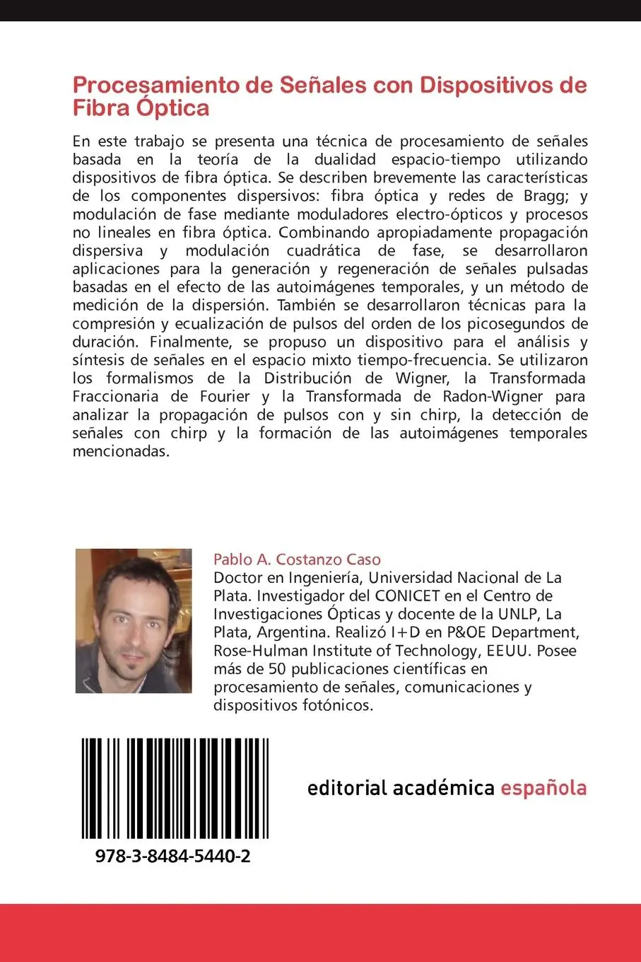 Rückseite: 9783848454402 | Procesamiento de Señales con Dispositivos de Fibra Óptica | Caso