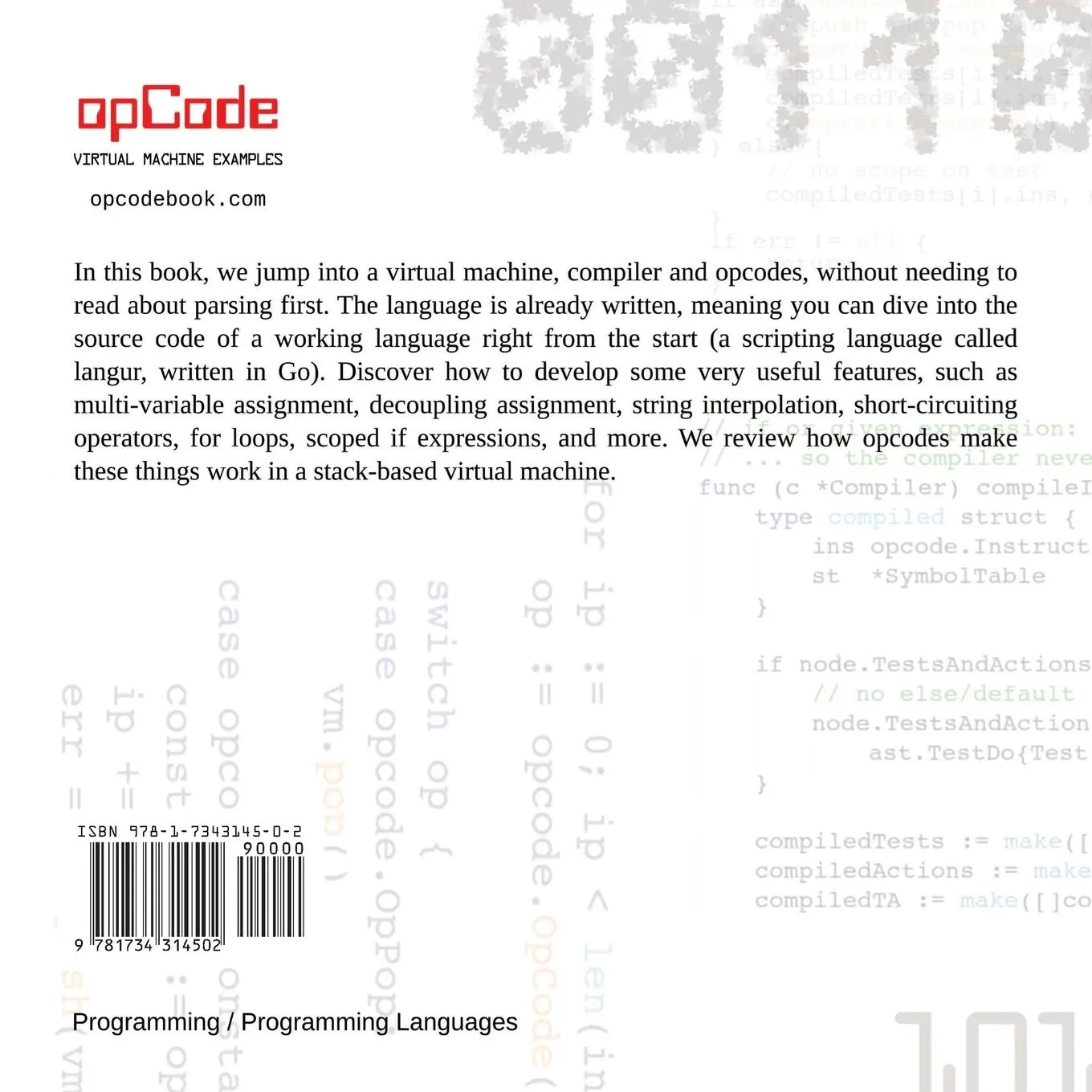 Rückseite: 9781734314502 | opCode | virtual machine examples | Anthony Davis | Taschenbuch | 2019