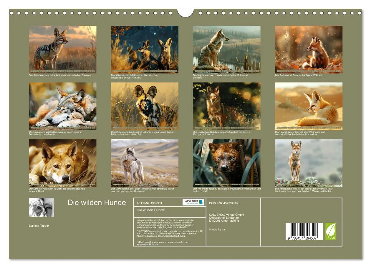 Bild: 9783457394502 | Die wilden Hunde (Wandkalender 2026 DIN A3 quer), CALVENDO...