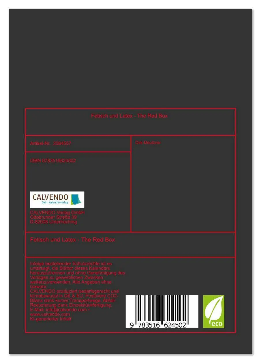 Bild: 9783516624502 | Fetisch und Latex - The Red Box (Tischkalender 2026 DIN A5 hoch),...