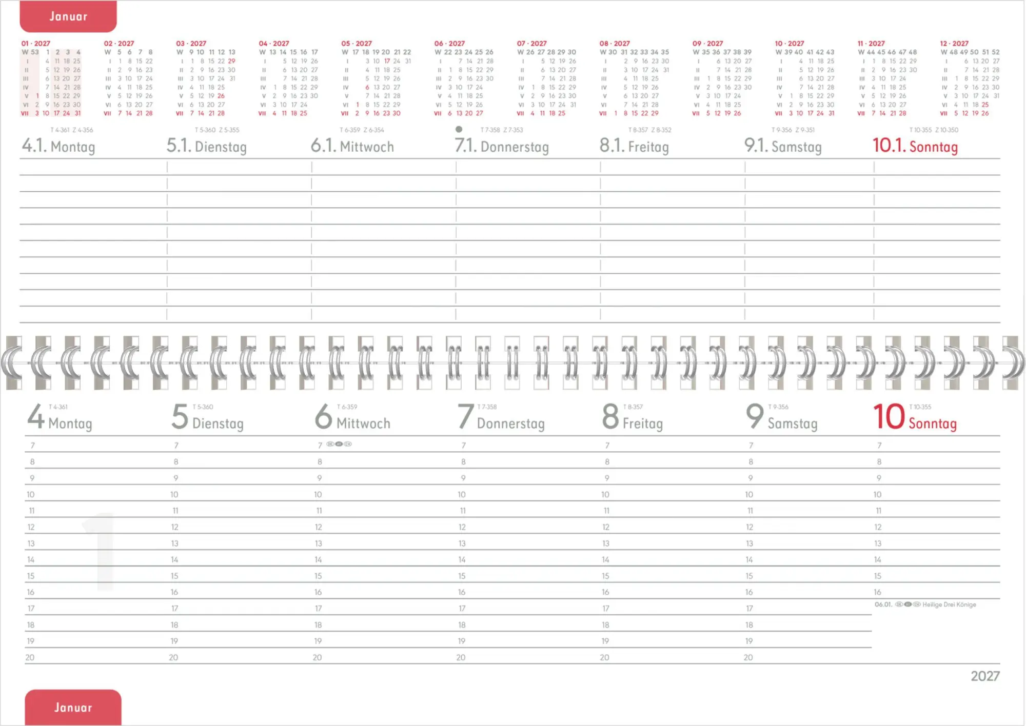 Bild: 4069095014602 | Tisch-Querkalender Profi blau 2027 | Neumann Verlage GmbH &amp; Co KG