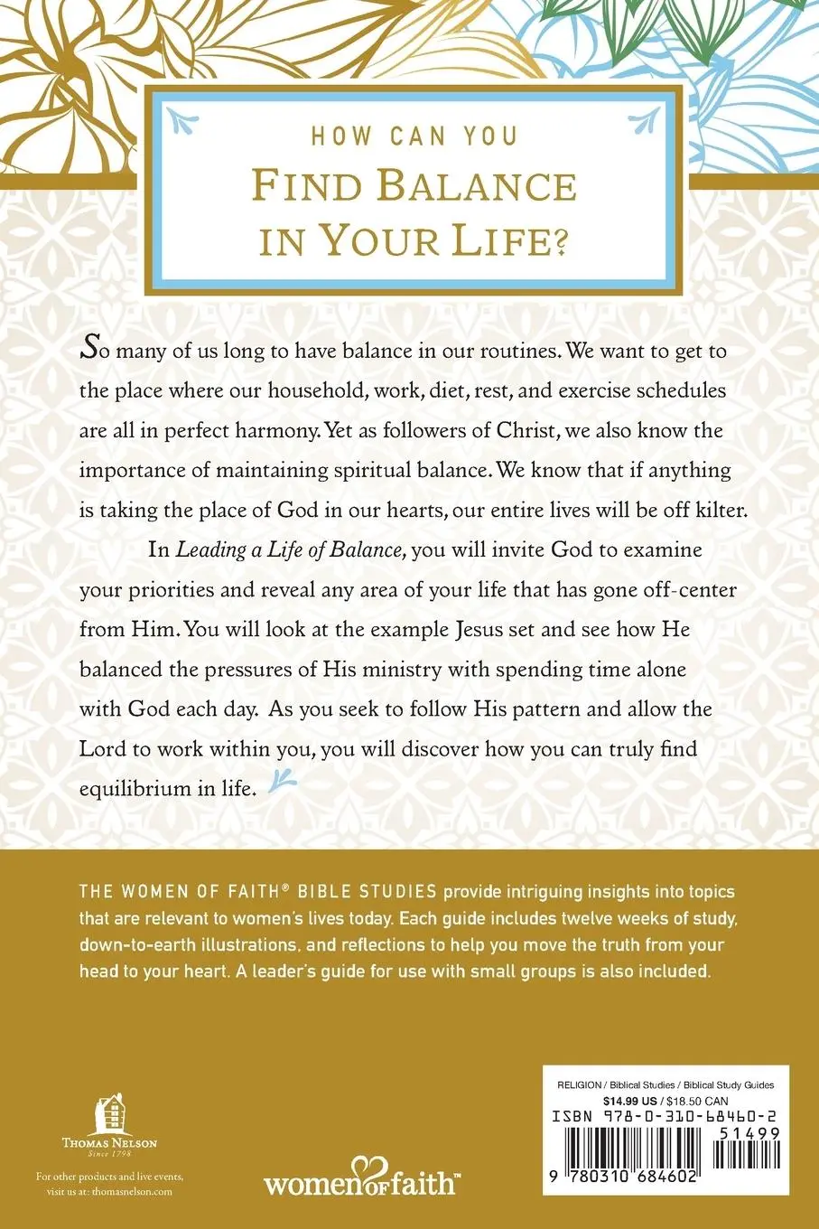 Rückseite: 9780310684602 | The Leading a Life of Balance | Women Of Faith | Taschenbuch | 2017