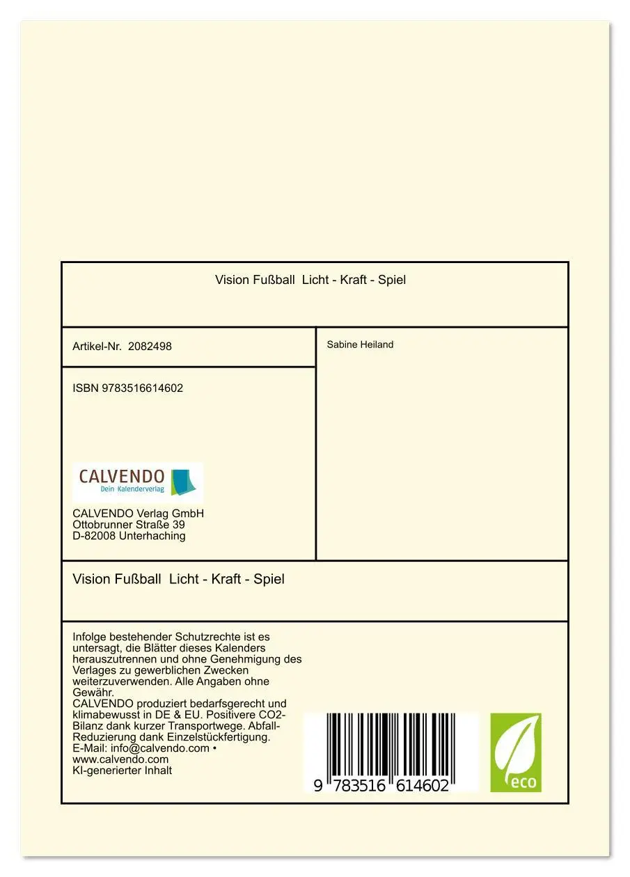 Bild: 9783516614602 | Vision Fußball Licht - Kraft - Spiel (Tischkalender 2026 DIN A5...
