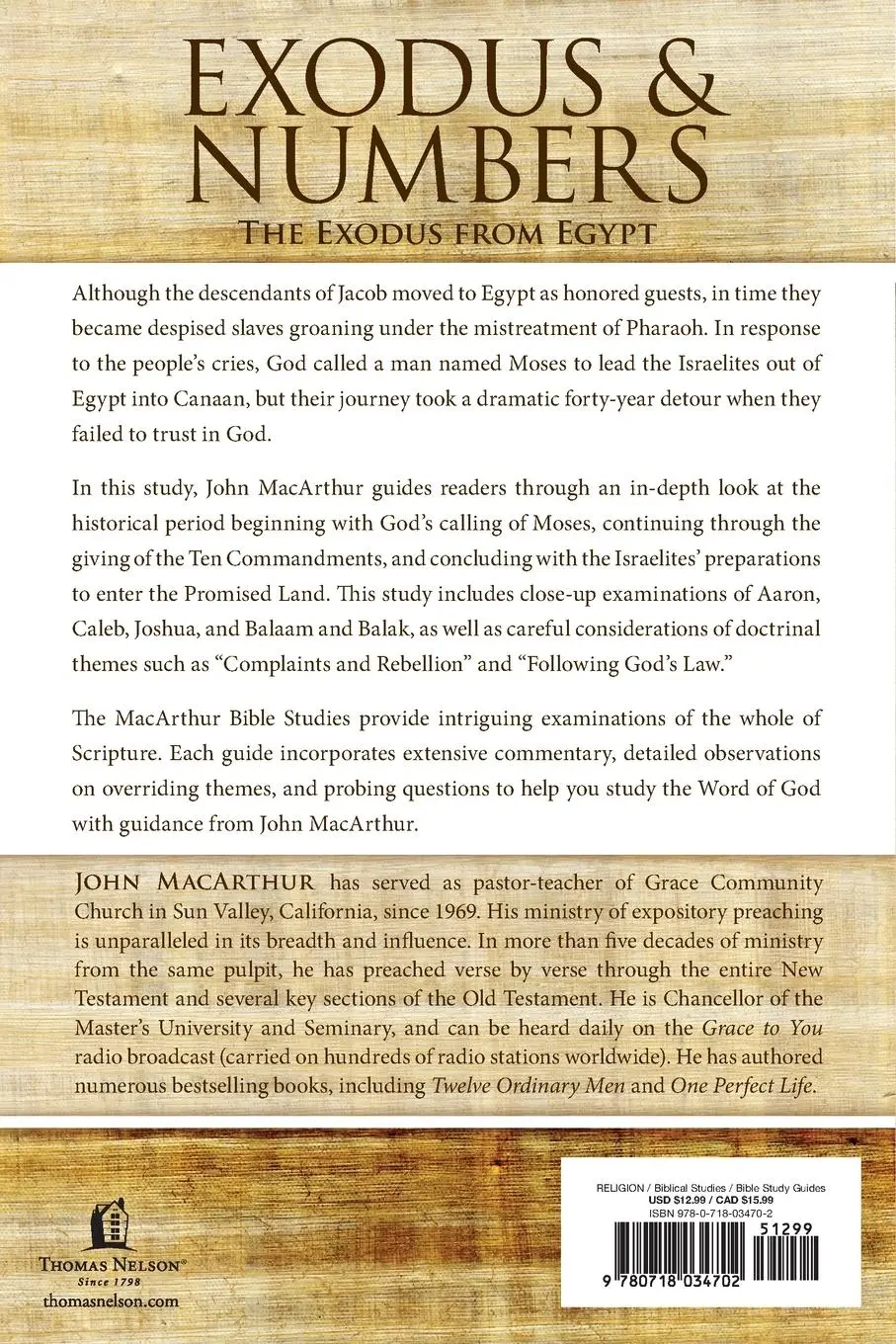Rückseite: 9780718034702 | Exodus and Numbers | The Exodus from Egypt | John F. Macarthur | Buch