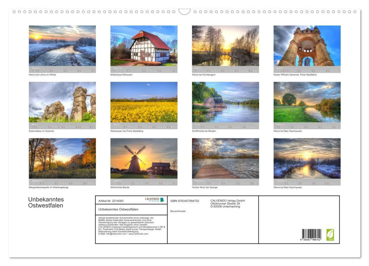 Bild: 9783457994702 | Unbekanntes Ostwestfalen (Wandkalender 2026 DIN A2 quer), CALVENDO...