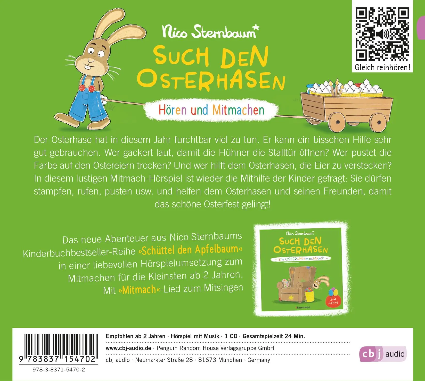 Bild: 9783837154702 | Such den Osterhasen | Hören und Mitmachen | Nico Sternbaum | Audio-CD