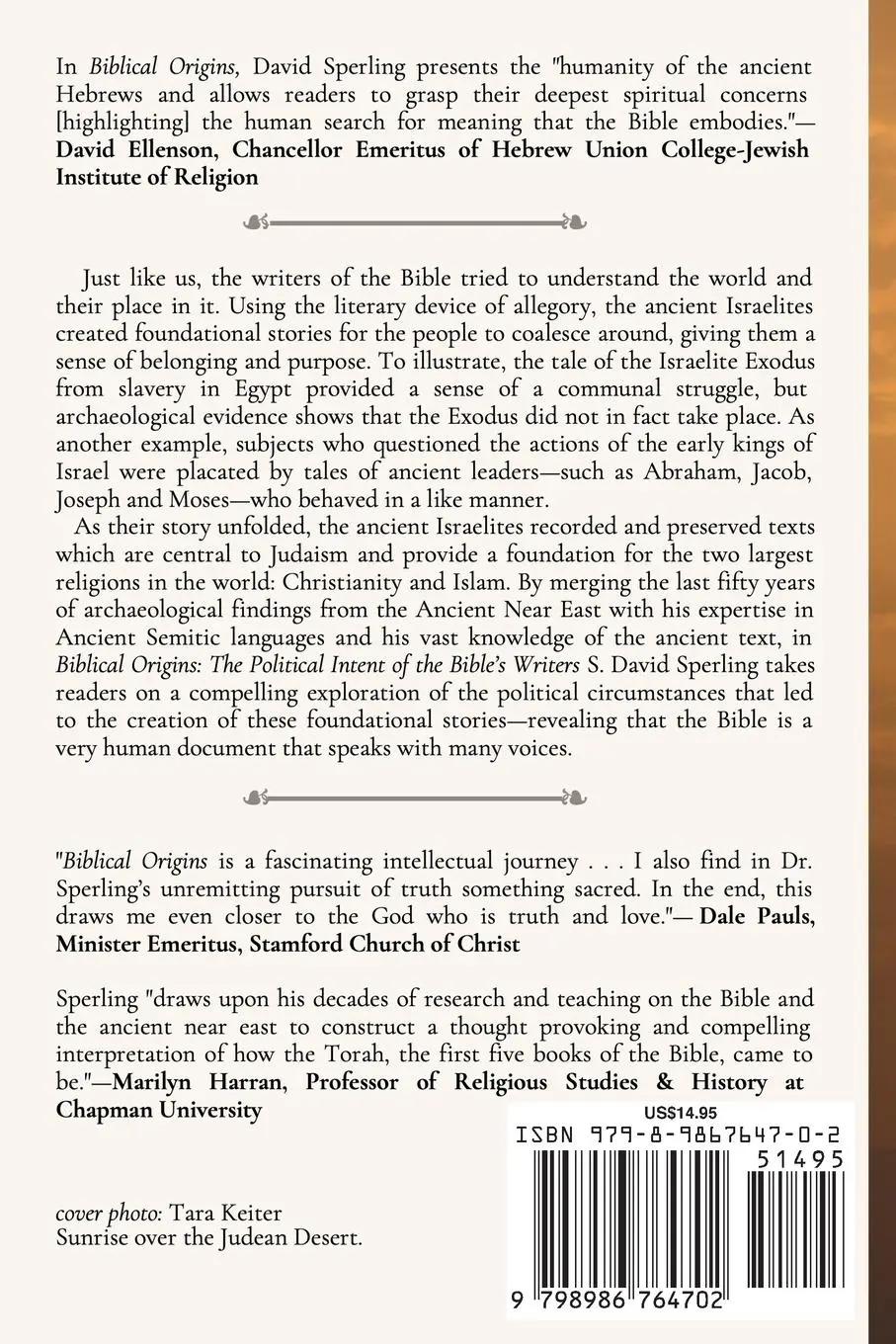 Rückseite: 9798986764702 | Biblical Origins | The Political Intent of the Bible's Writers | Buch