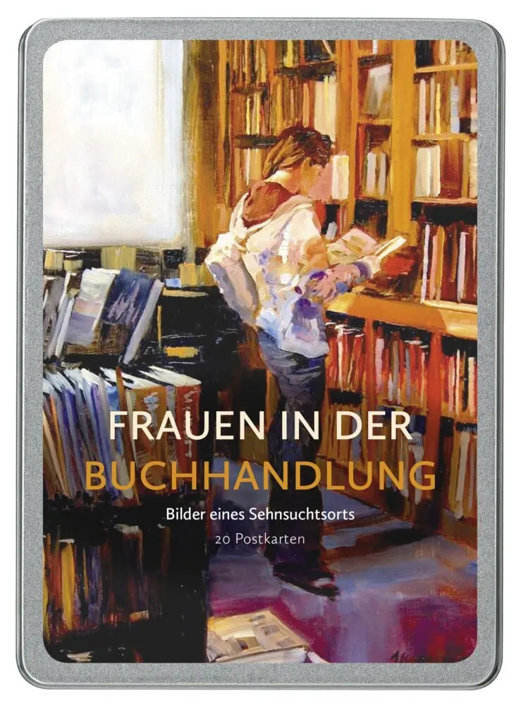 Frauen in der Buchhandlung Postkarten VE 20