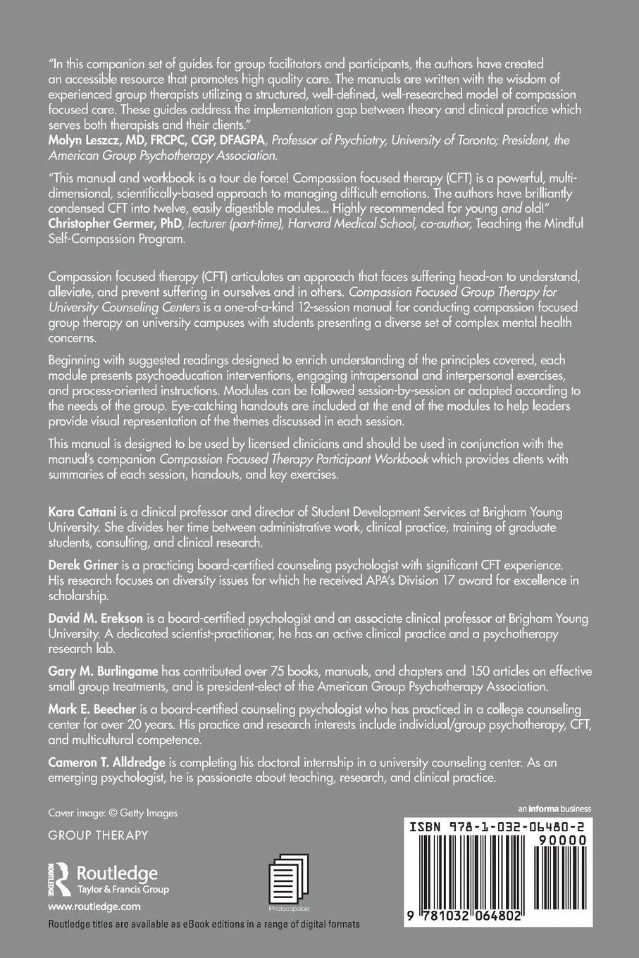 Rückseite: 9781032064802 | Compassion Focused Group Therapy for University Counseling Centers