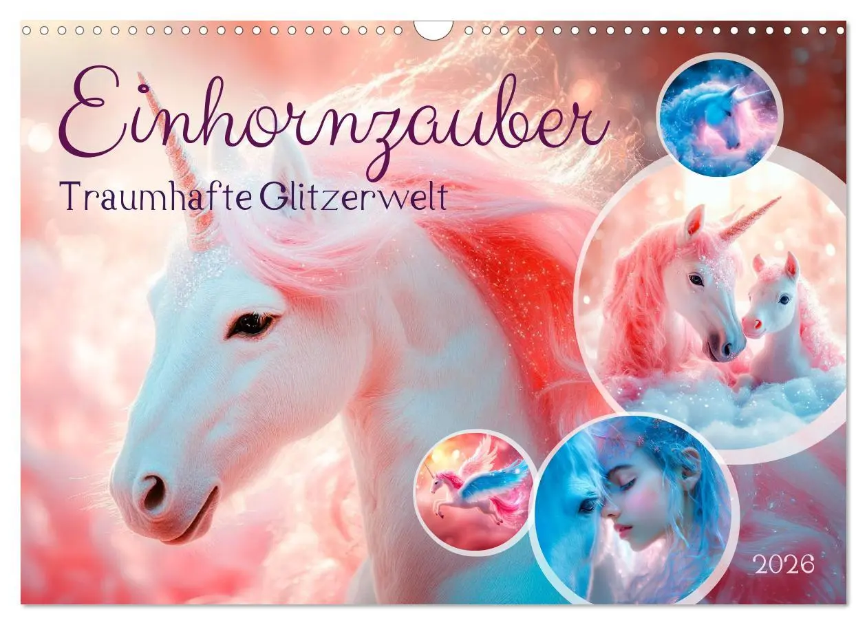 Cover: 9783516214802 | EINHORNZAUBER Traumhafte Glitzerwelt (Wandkalender 2026 DIN A3...