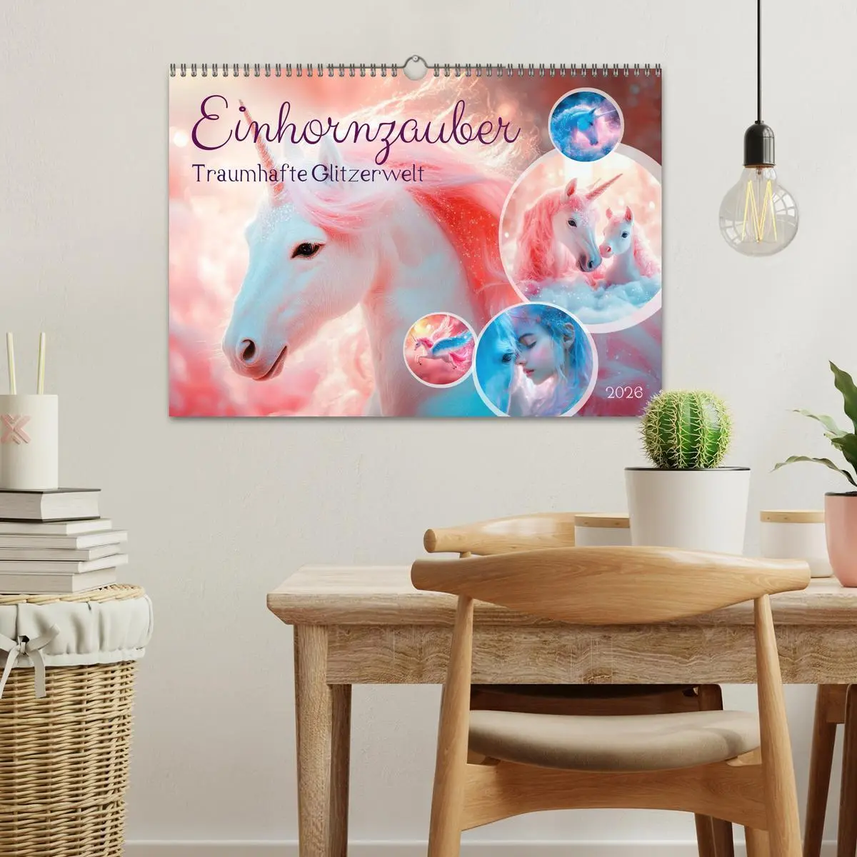 Bild: 9783516214802 | EINHORNZAUBER Traumhafte Glitzerwelt (Wandkalender 2026 DIN A3...