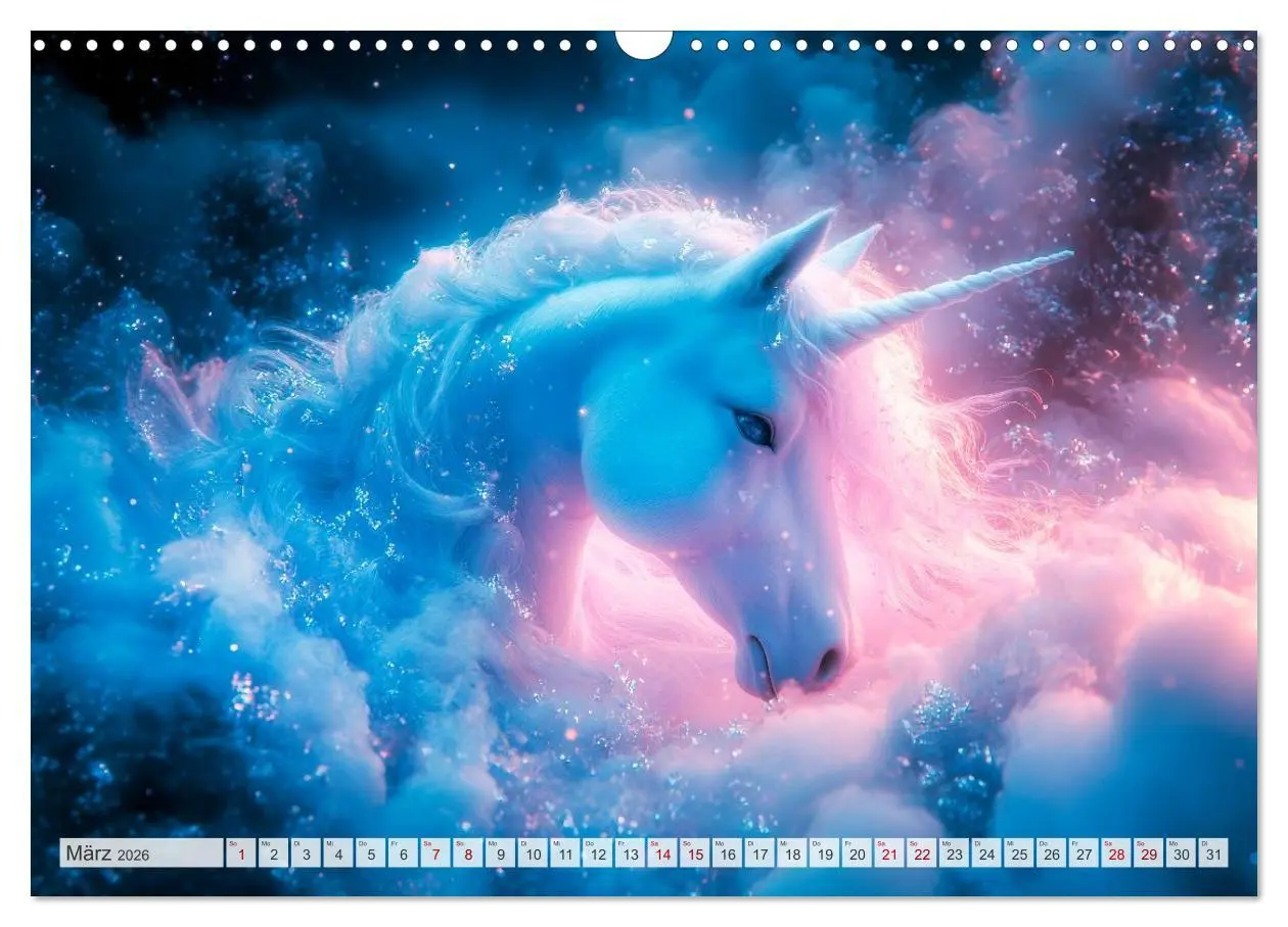 Bild: 9783516214802 | EINHORNZAUBER Traumhafte Glitzerwelt (Wandkalender 2026 DIN A3...