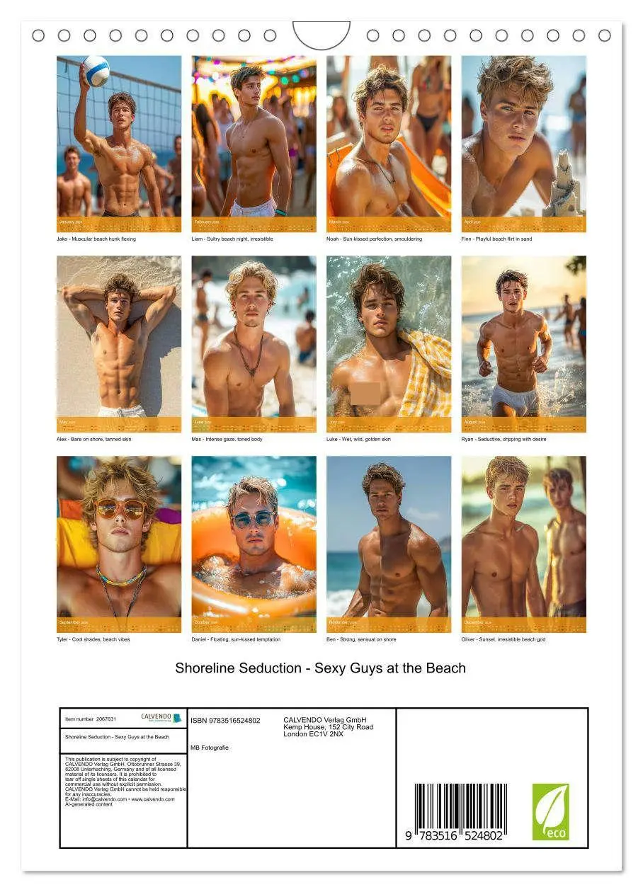 Bild: 9783516524802 | Shoreline Seduction - Sexy Guys at the Beach (Wall Calendar 2026...