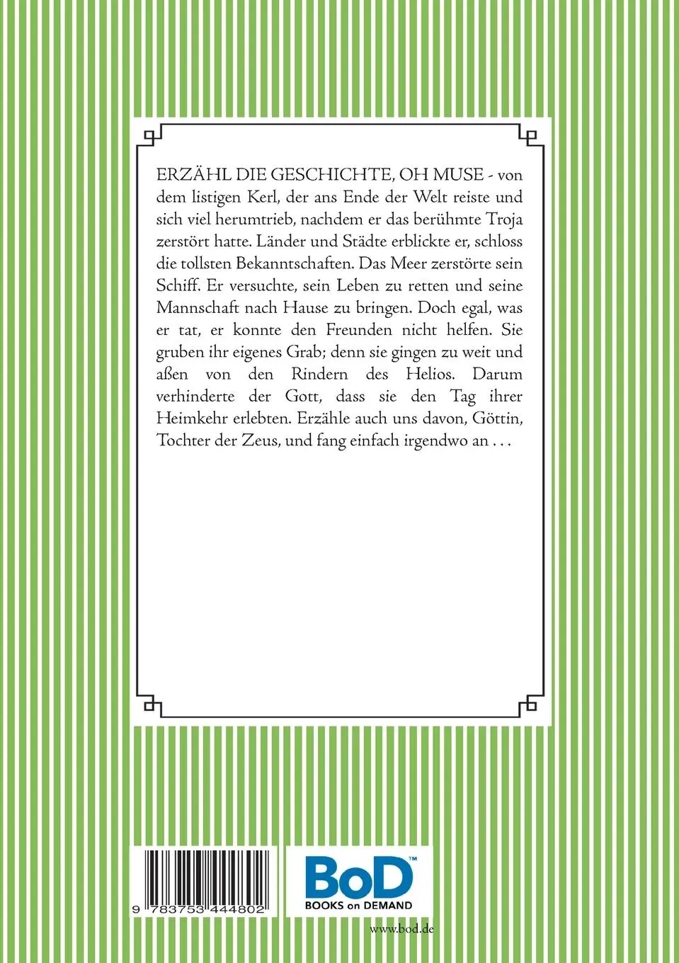 Rückseite: 9783753444802 | Der Kinder-Homer | Ilias und Odyssee in spannender Nacherzählung