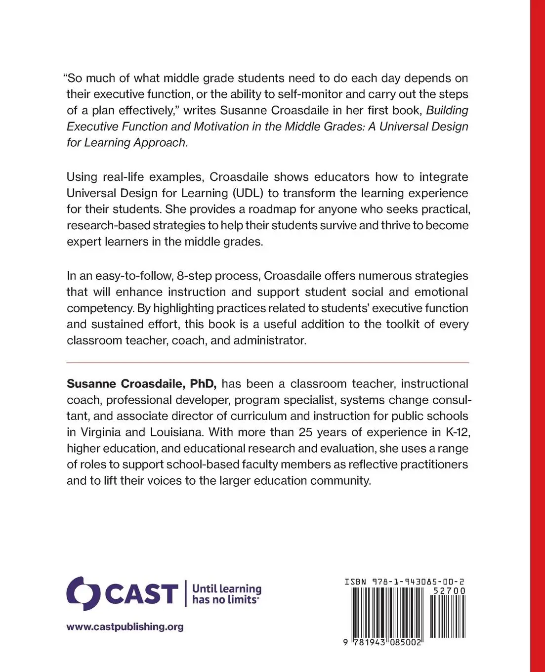 Rückseite: 9781943085002 | Building Executive Function and Motivation in the Middle Grades | Buch