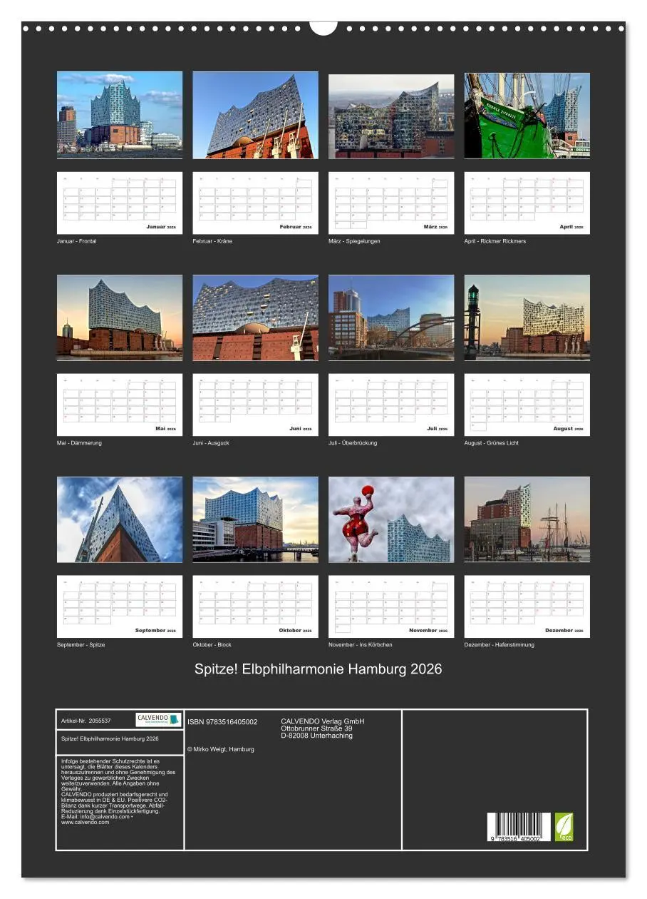 Bild: 9783516405002 | Spitze! Elbphilharmonie Hamburg 2026 (Wandkalender 2026 DIN A2...