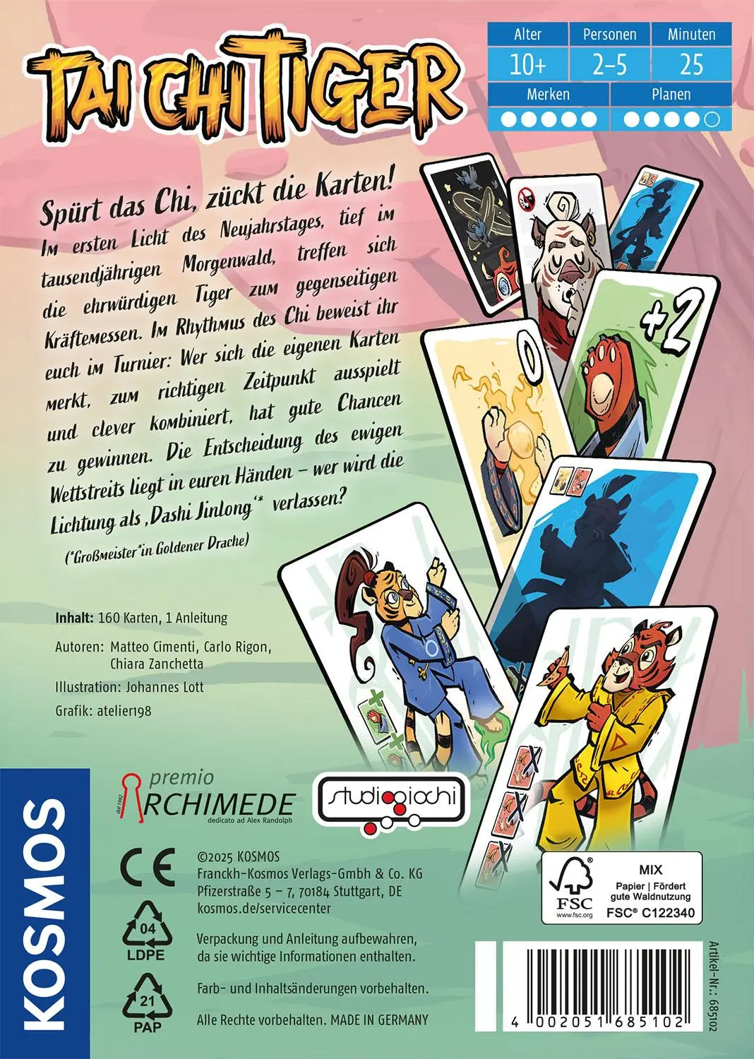 Rückseite: 4002051685102 | Tai Chi Tiger | Spiel | Carlo Rigon, Chiara Zanchetta Matteo Cimenti