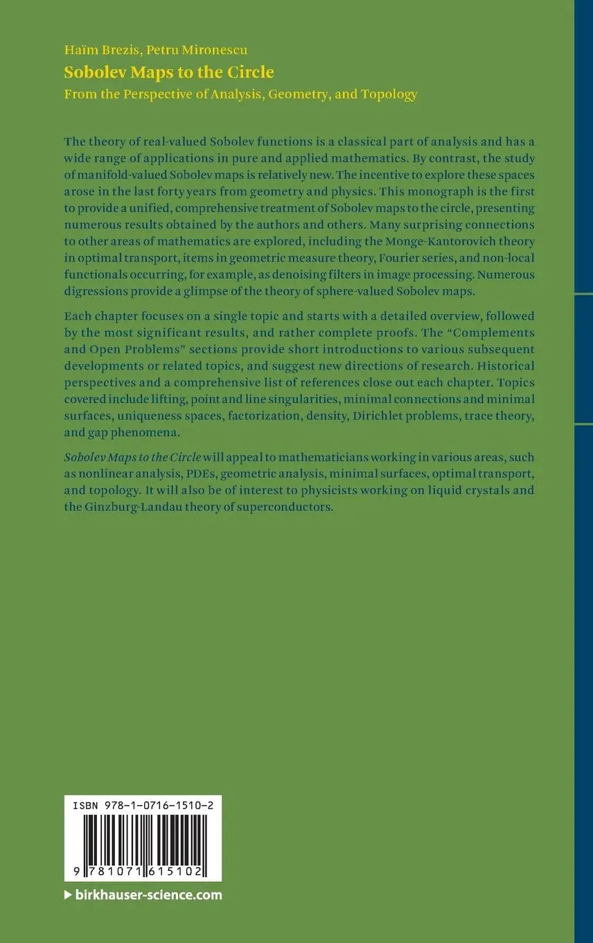 Rückseite: 9781071615102 | Sobolev Maps to the Circle | Petru Mironescu (u. a.) | Buch | xxxi